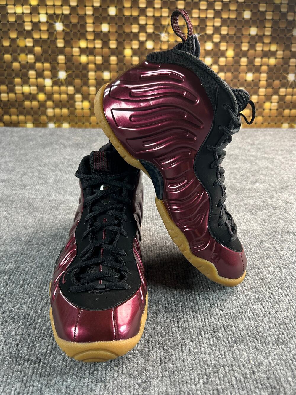 Nike Air Foamposite One GS Night Maroon Gum Size 6Y 7W Burgundy Metallic